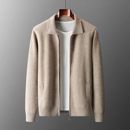 Quinten | Heren Gebreide Cardigan met Lange Mouwen en Kraag