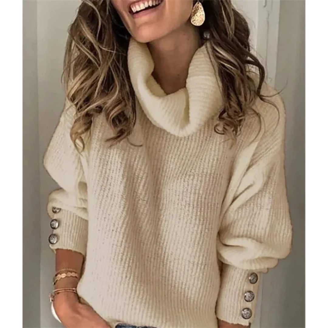 Nicole | Dames Oversized Gebreide Coltrui Met Lange Mouwen