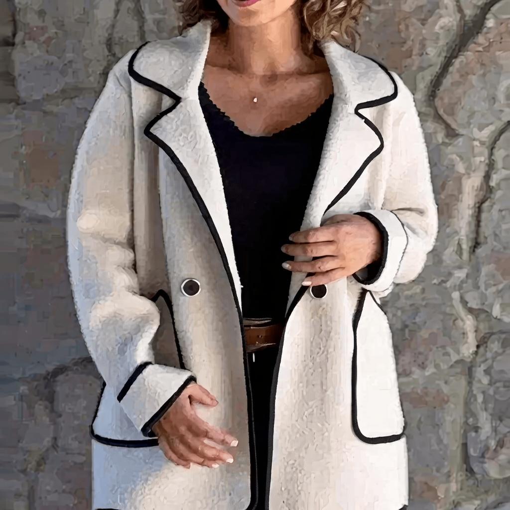 Carola | Dames Winter Jas | Dubbelgeknoopte Blazer Met Reverskraag