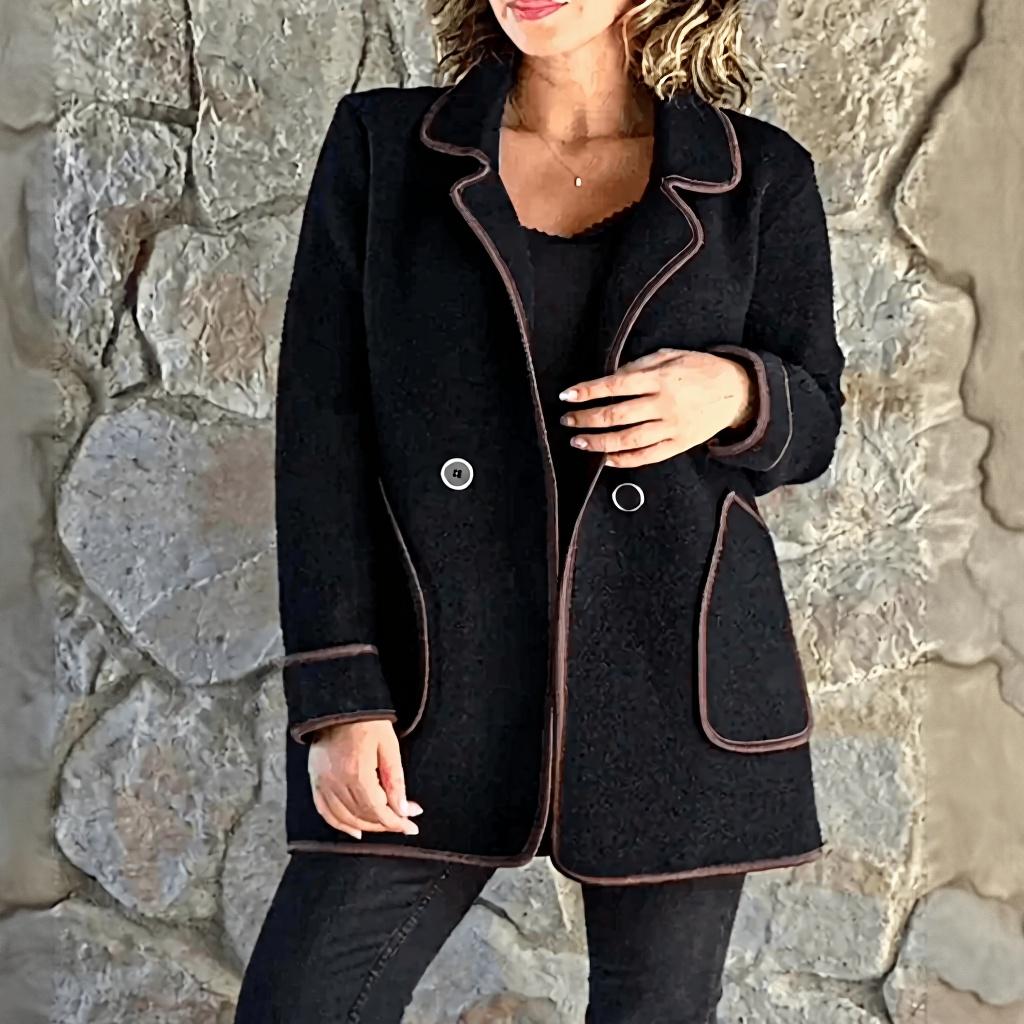 Carola | Dames Winter Jas | Dubbelgeknoopte Blazer Met Reverskraag