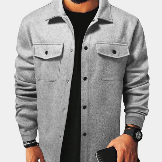 Max | Heren Oversized Overhemd Jas met Knoopsluiting en Zakken