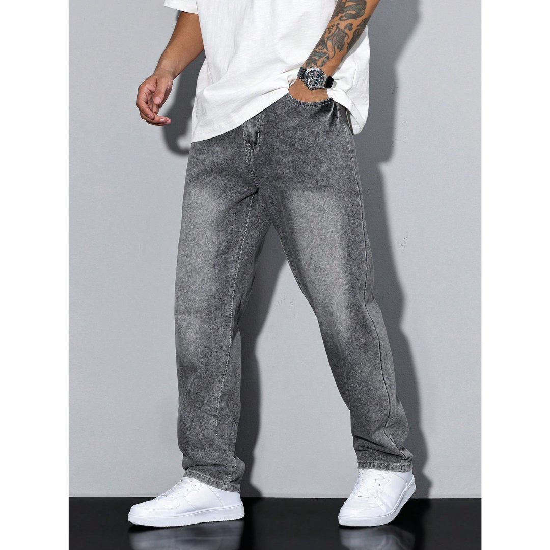 Daan | Wijde Denim Jeans | Oversized met Zakken