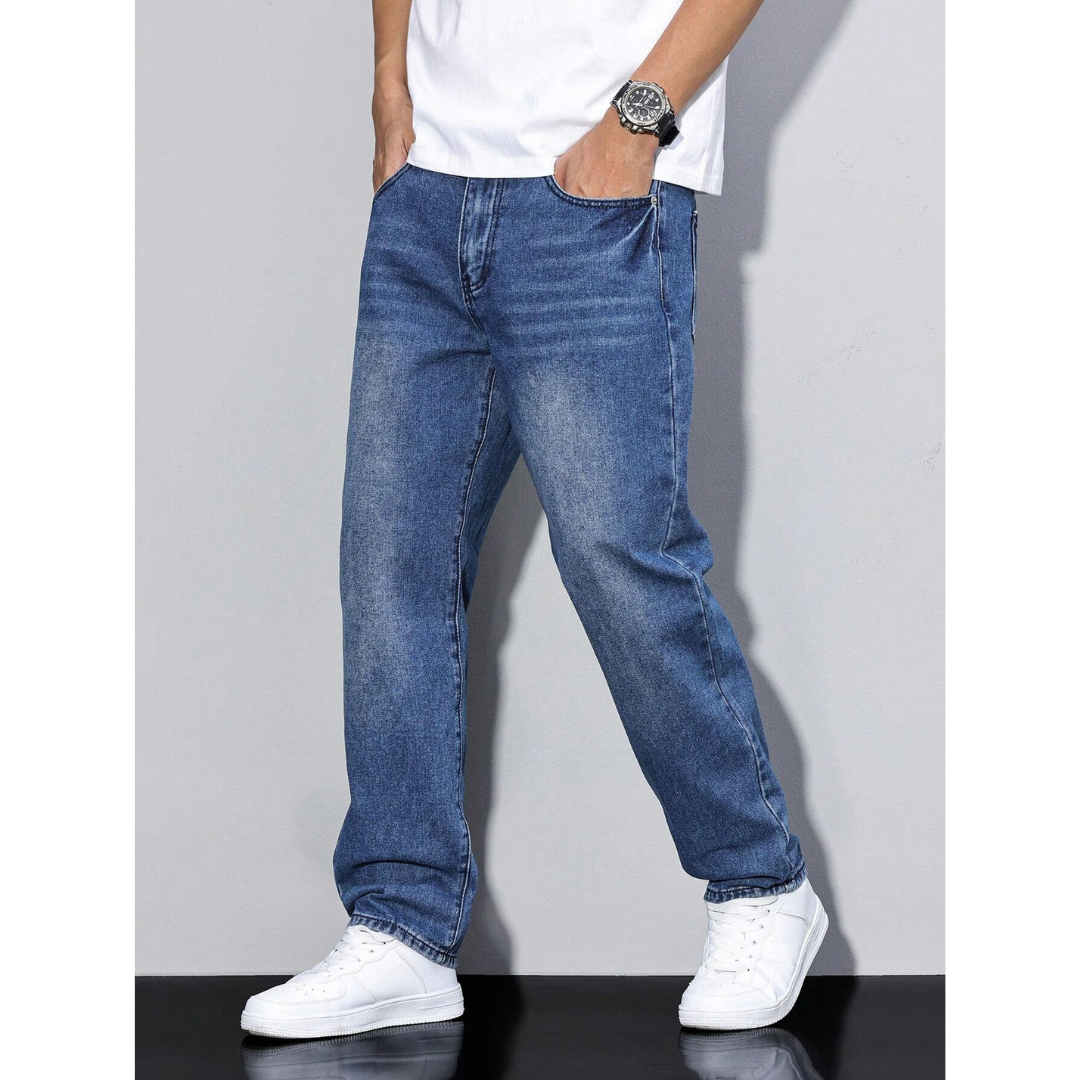 Daan | Wijde Denim Jeans | Oversized met Zakken