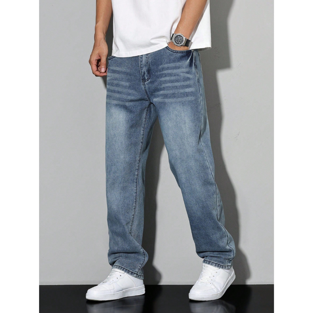 Daan | Wijde Denim Jeans | Oversized met Zakken