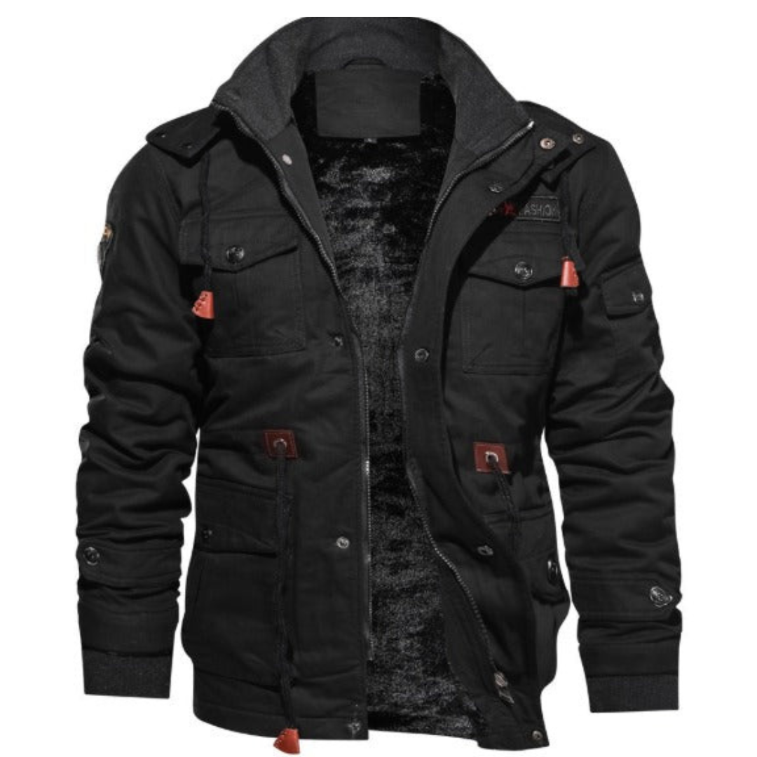 Marijn | Heren Winter Cargo Jas met Zakken | Fleece en Gevoerde binnenkant