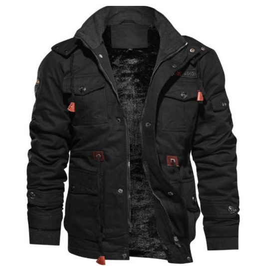 Marijn | Heren Winter Cargo Jas met Zakken | Fleece en Gevoerde binnenkant