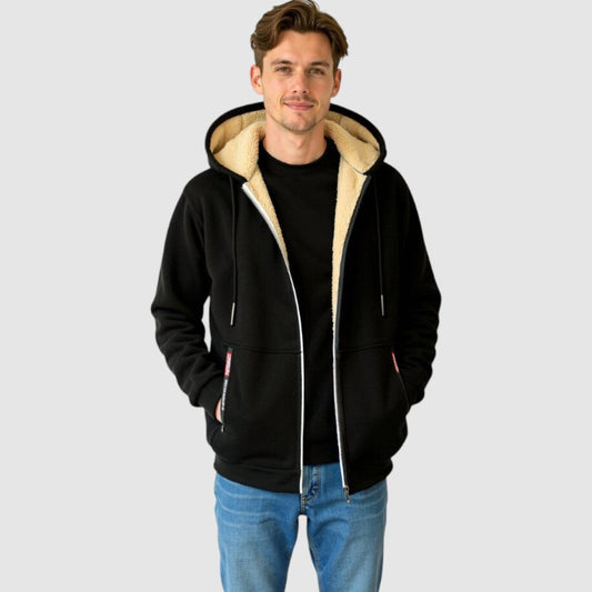 Bram | Fleece Hoodie Winterjas met Ritssluiting en Zakken